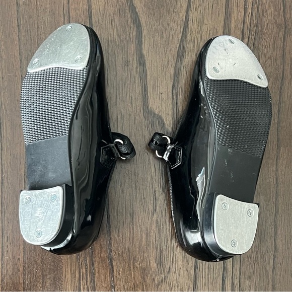 Dance Class Glossy Black Tap Dance Shoes - Size 12 - Picture 6 of 10